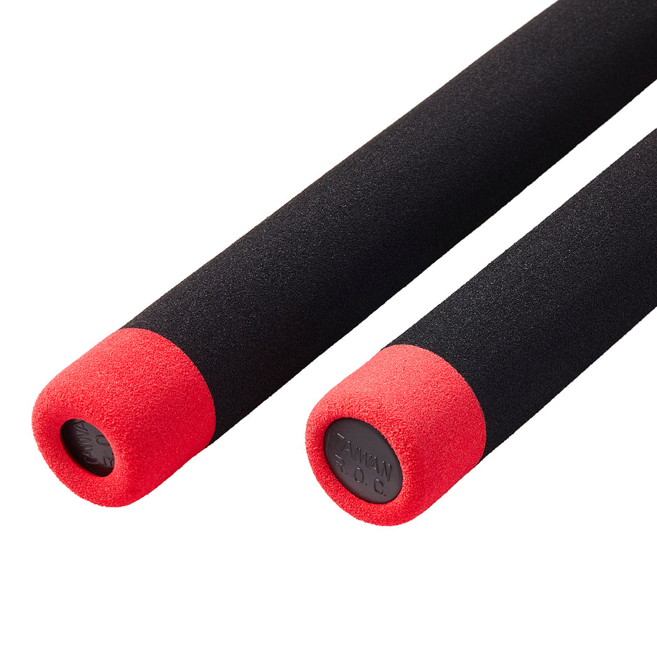 Foam Nunchaku with Metal BB Chain-All Black with Red Tips-12