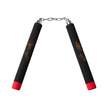 Foam Nunchaku with Metal BB Chain-All Black with Red Tips-12