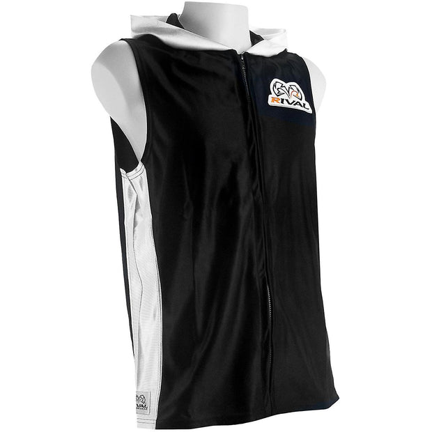 Rival Dazzle Sleeveless Ring Jacket with Hood-Black