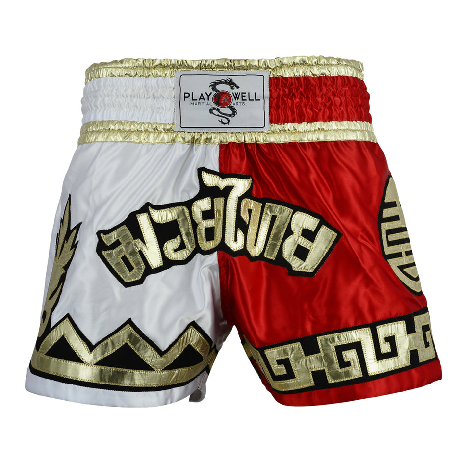 Muay Thai Competition Royalty Fight Shorts-White