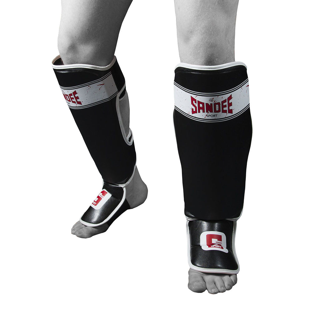 Sandee Sport Muay Thai Shin Guards-Black