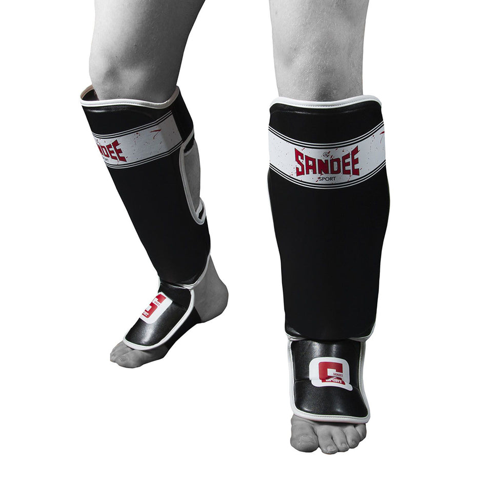 Sandee Sport Muay Thai Shin Guards-Black