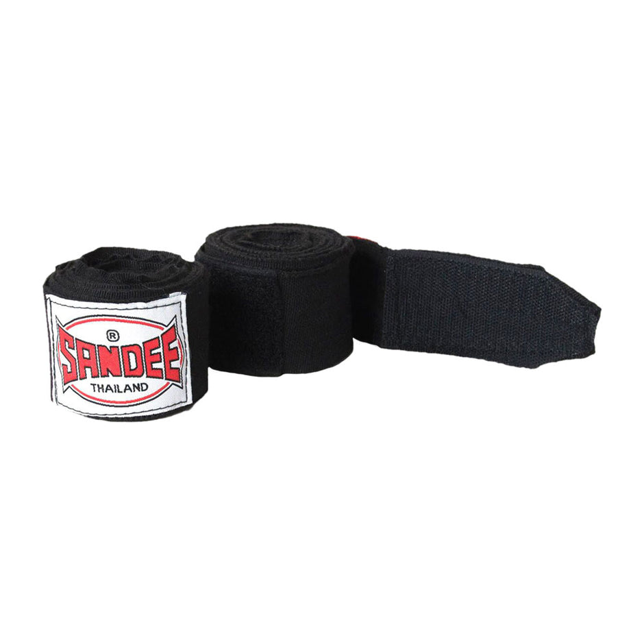 Sandee Muay Thai Black Boxing Hand Wraps-5M