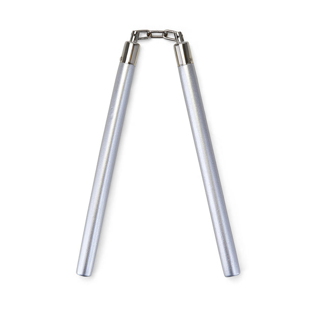 Silver Competition Wooden Speed Nunchucks Chain-11"