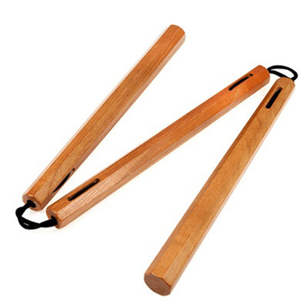 Three Sectional Wooden Octagonal Nunchaku-14"