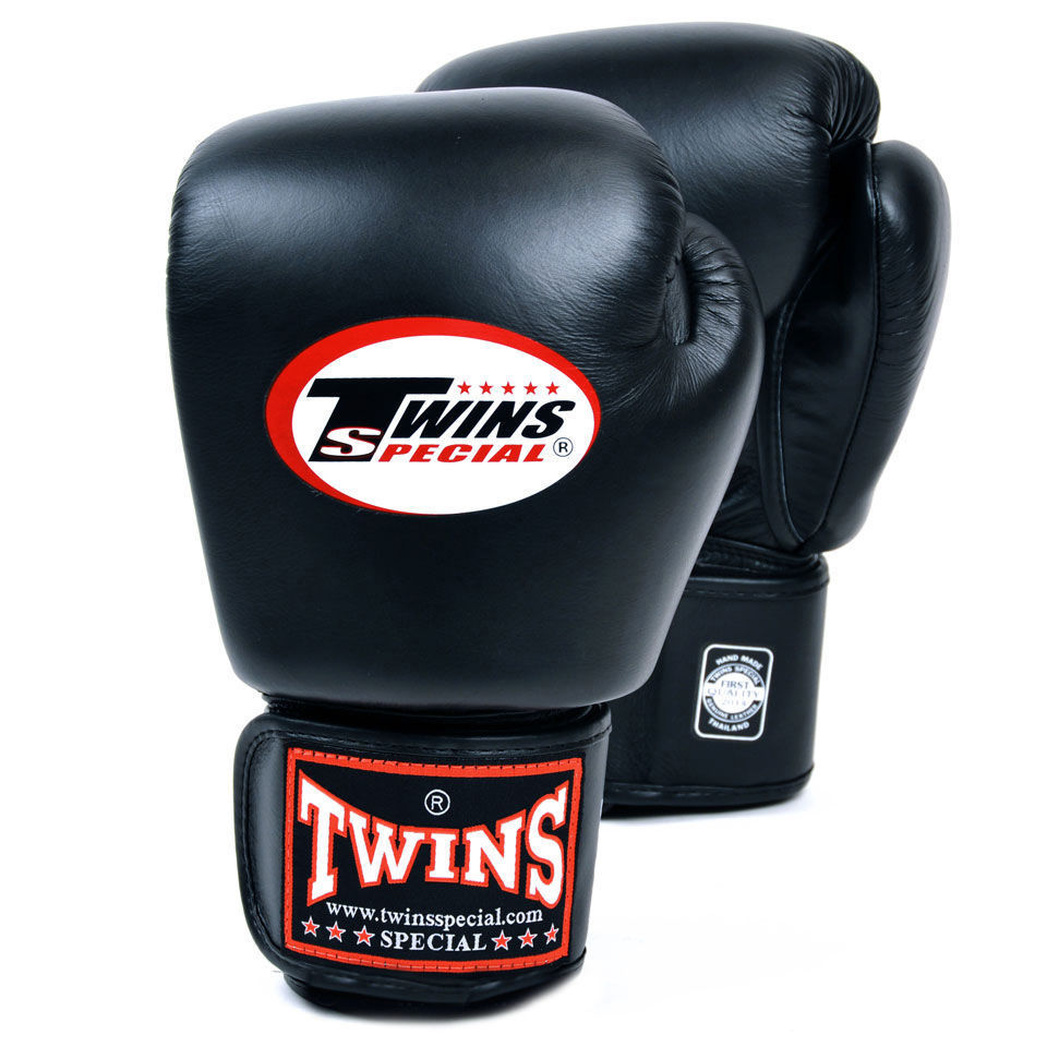 Twins BGVL3 Leather Boxing Gloves-Black