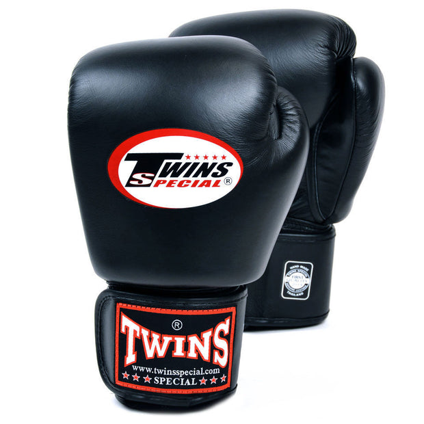 Twins BGVL3 Leather Boxing Gloves-Black