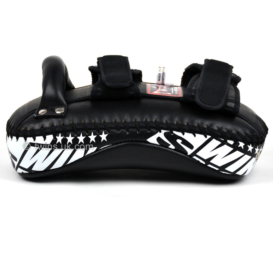 Twins KPL10 Curved Leather Thai Kick Pads-Black