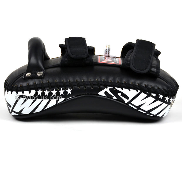 Twins KPL10 Curved Leather Thai Kick Pads-Black