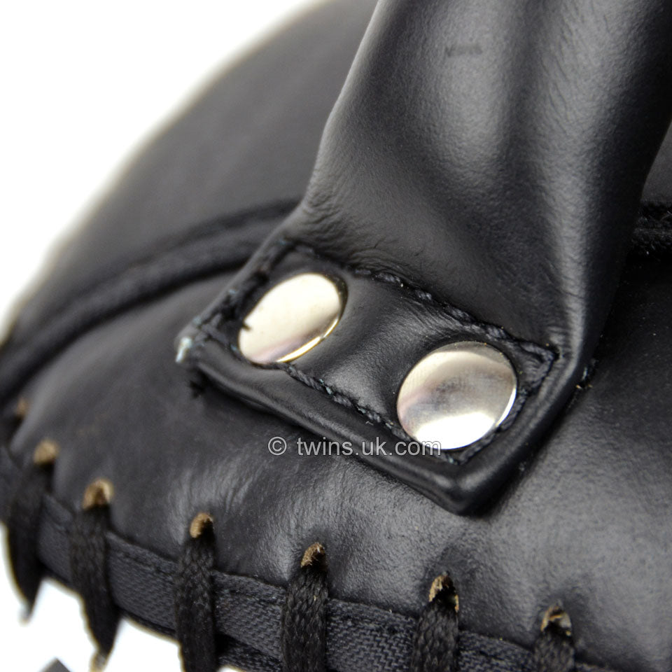 Twins KPL10 Curved Leather Thai Kick Pads-Black