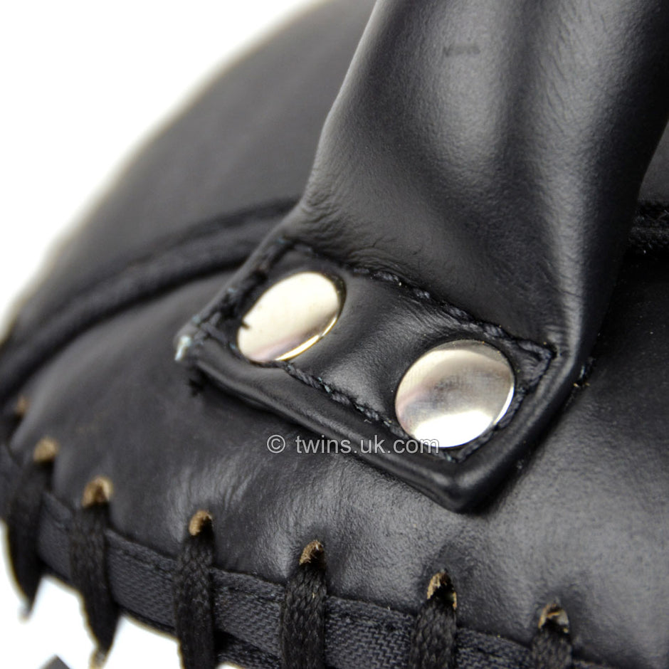 Twins KPL10 Curved Leather Thai Kick Pads-Black