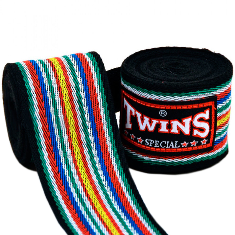 Twins Black Traditional Cotton Hand Wraps-5M