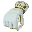 MMA Leather Elite White/Gold Grappling Fight Gloves-4oz