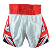 Muay Thai Competition White Fight Shorts-UK Flag