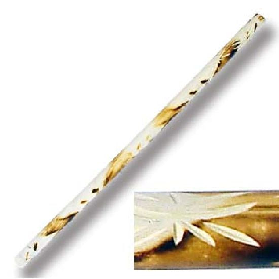 Escrima Stick White Wax Carved & Burnt Pattern-26