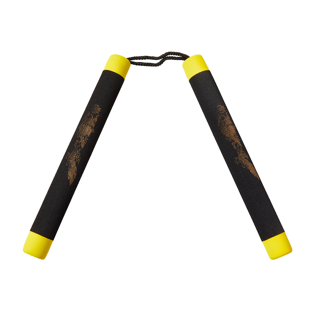 Foam Nunchaku with Cord Black/Yellow Tips-12